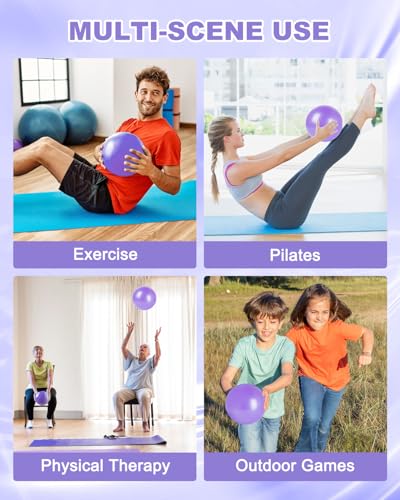 Image of 9 Inch Pilates Ball Small Exercise Ball, Workout Ball for Barre, Pilates, Yoga, Stability, Workout, Balance, Fitness at Gym Home Office