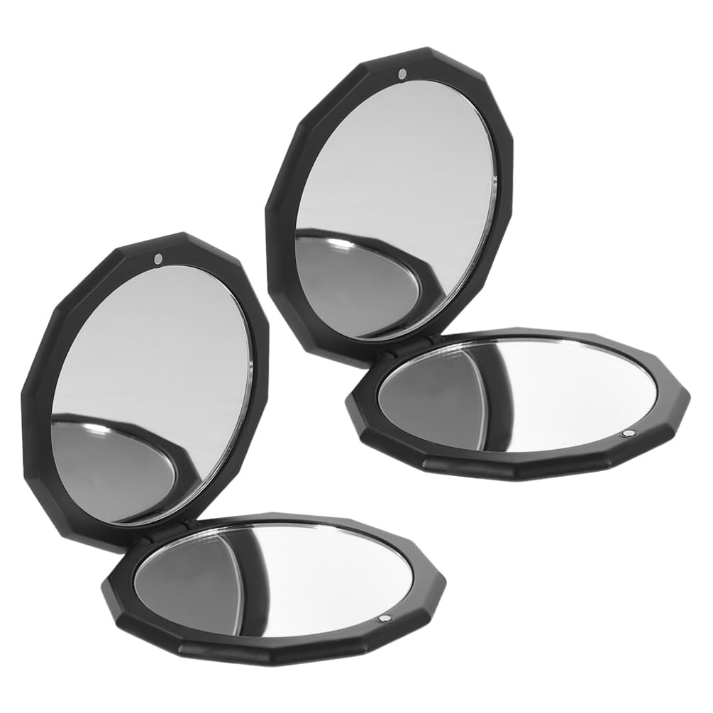 Healeved 2piezas Espejo de Maquillaje Plegable Aumento Doble Cara, Espejo Compacto Portátil para Viaje y Uso Diario
