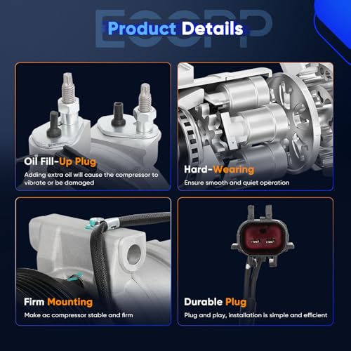 Image of ECCPP AC Compressor 2006-2008 for Jeep Commander 4.7L 5.7L | AC Compressor with Clutch Rapid Cooling