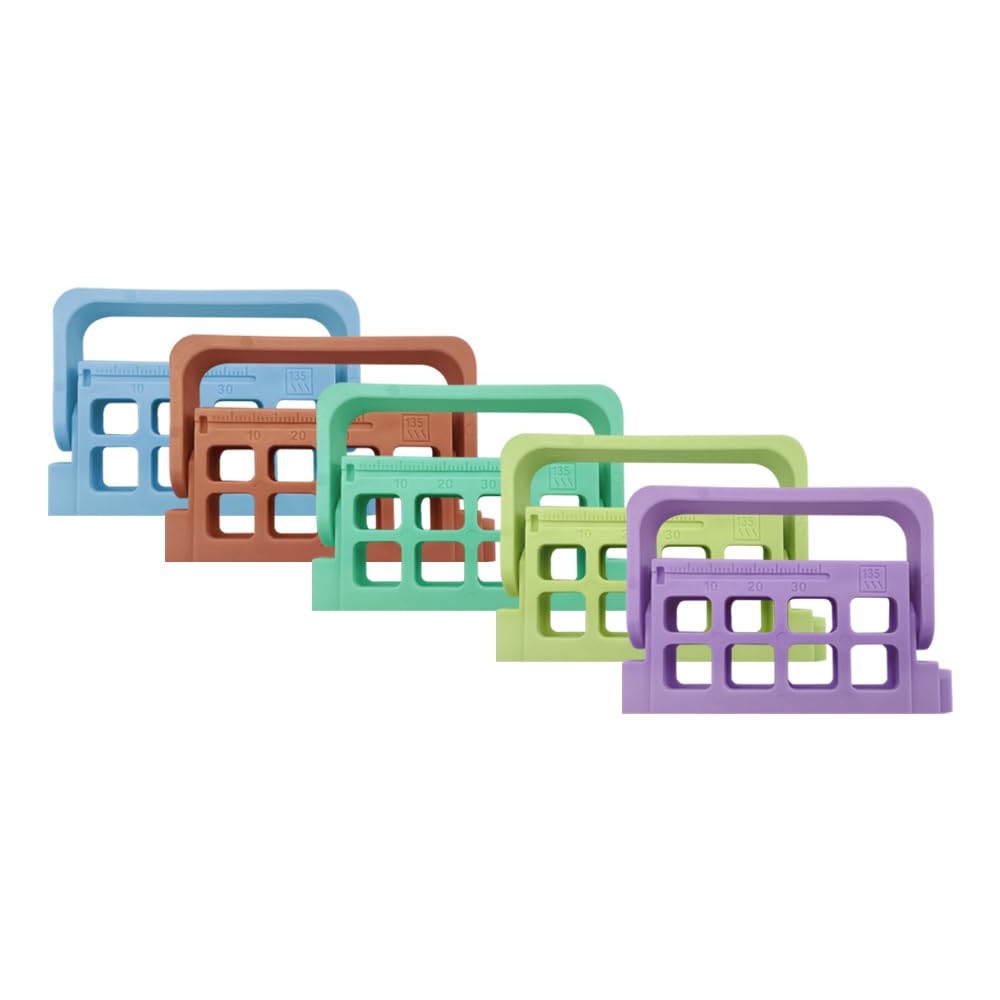 5pcs 16 Holes Dental Burs Caddy, Multi-Use Plastic Case, Organizer Disinfection Holder Box for Dental Lab, Dentist Tool (Green-5P(16 Holes))
