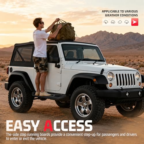 Estribos laterales de acero para Jeep Wrangler JK 2007-2018 miniatura 4