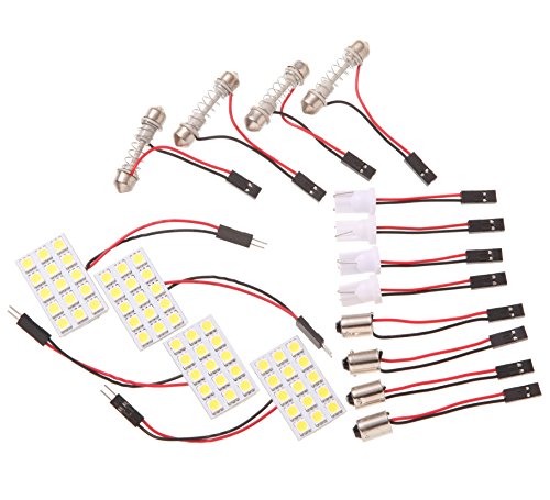 Phoenix 車用 LEDルームランプ 4枚セット12V/15SMD/アダプター3種類ルームライト