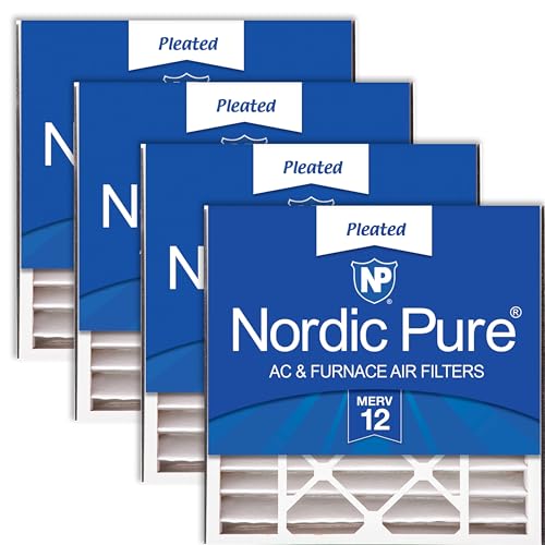 Image of Nordic Pure 20x20x5 Air Bear Replacement MERV 12 Air Filters 4 Pack | Actual Size: 19 11 /16 x 20 11 /16 x 4 15 /16 Fits 259112-103 Made in USA, Advanced HVAC Filtration, Mid-Sized Particles