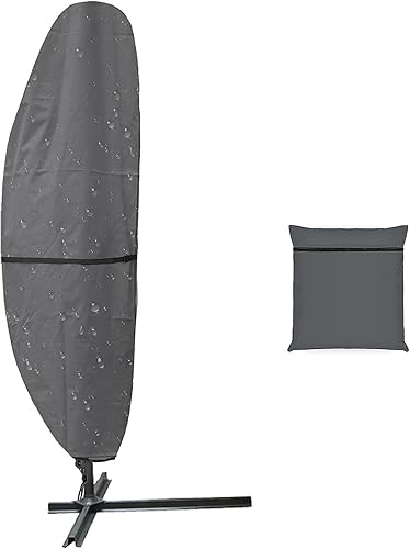 Aacabo Funda de sombrilla de plátano con cremallera para sombrillas voladizas de 9 a 13 pies, cubiertas de sombrilla de patio, fundas impermeables