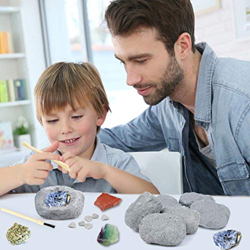 NUOBESTY Kit de EscavaÃ§Ã£o de Pedra de Cristal de Gema Brinquedos Educativos para CrianÃ§as Meninos