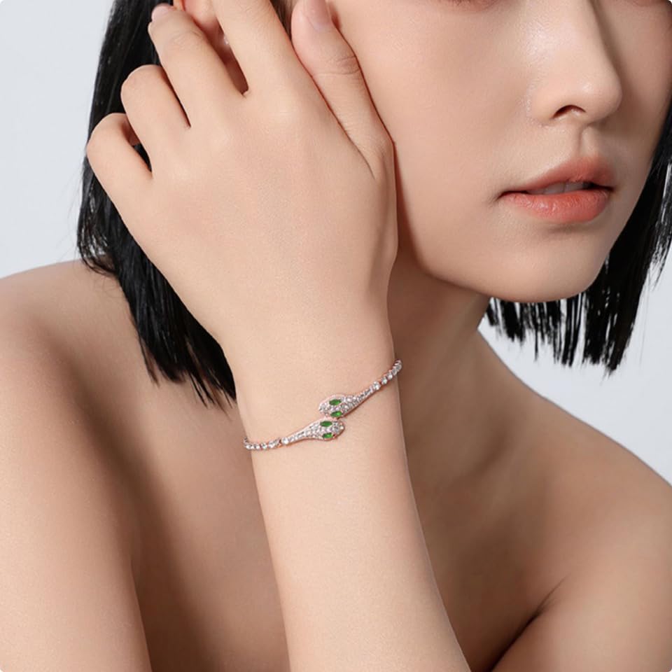 Snake Bracelet for Women Snake Jewelry Rhinestones Hand Chain Bracelets for Women Adjustable Charm Bracelet Trendy Jewelry Accessories Gift3