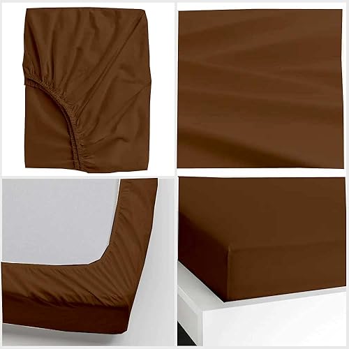 Miniatura 2 de Crown Collection - Sábana bajera ajustable (600 hilos, 100% algodón egipcio, 1 pieza con bolsillo profundo de 12.0in, tamaño doble extra largo,