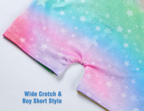 Tenvda Gymnastics Leotards For Girls Toddler Kids 3T 4T Sparkly Colorful Stars Pattern Professional Competition Practicing Biketard Unitard #TOP5