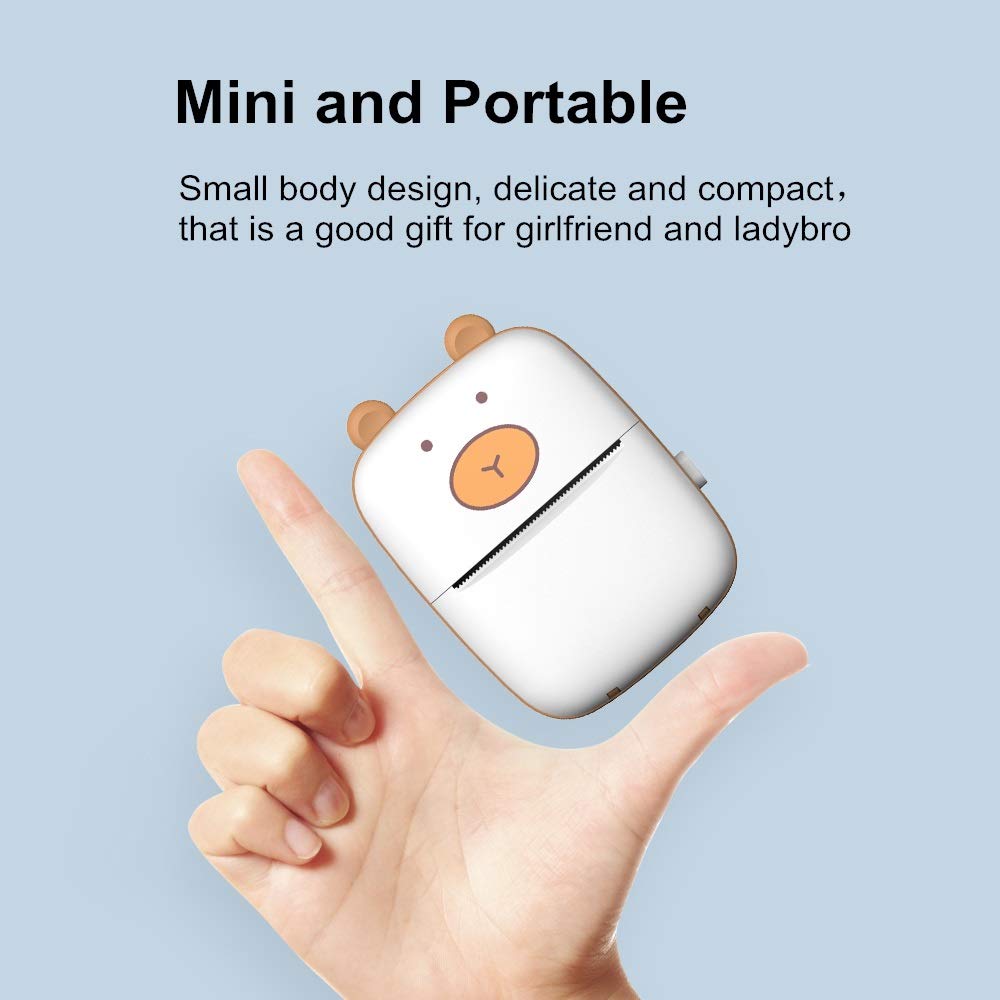 Smart Pocket Mini stampante portatile con connessione BT, tasca di stampa fotografica, note etichette (con carta termica)