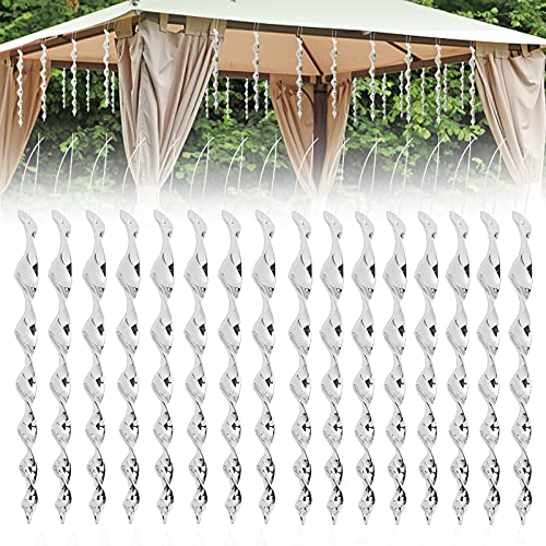 RISAKOGO Reflektierende Vogelschreck,Vogelabwehr Garten,16 Stück Reflektierende Windspirale Vogelschreck,Vogelschreck Reflektierendes Vogelabwehr,Vögel Vertreiben Cover