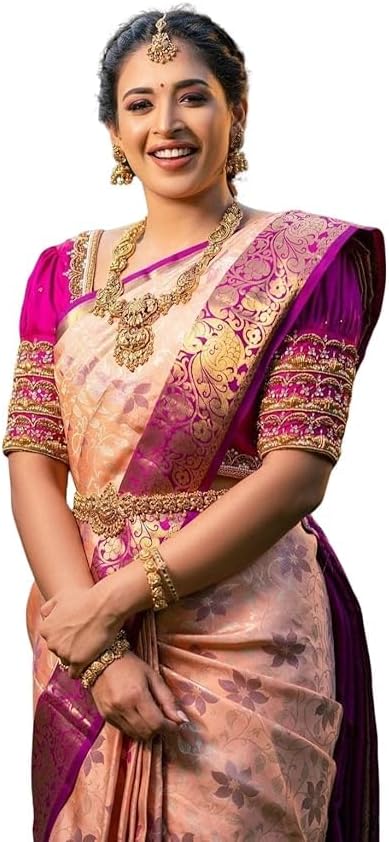 Women's Kanjivaram Soft Silk Saree With Blouse Piece