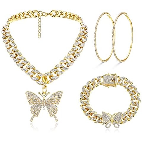 Kakonia Butterfly Cuban Link Jewellery Set Cover