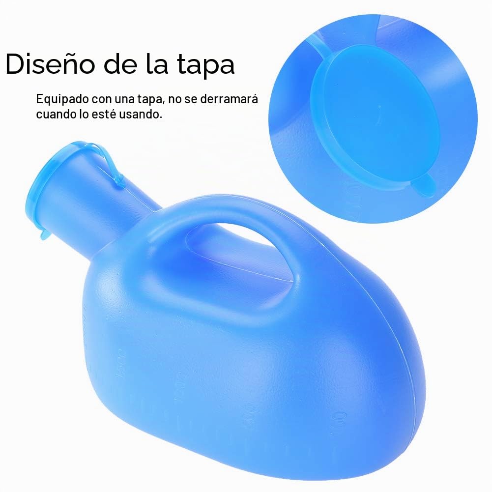 Nikou Botella de orina al aire libre portátil de 2000 ml con colector de orina de orina orinal masculino orificio de orina