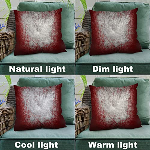 Shrahala Gray Black Grey Decorative Pillow Covers, Abstract Art Maroon Decorative Linen Throw Pillow Covers 18 X18 Solid Burlap Cushion Covers For Bed Couch Sofa Bench Car Set Of 2 #TOP5