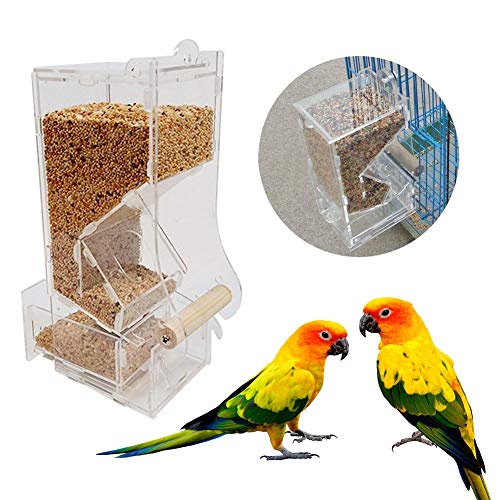 Automatic Pet Feeder New Fashionable Acrylic Pet Birds Seeds Food Feeder Cage Toy Transparent Healthy Pet Simply Feed