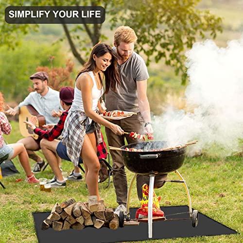 Aibob Under Grill Mat, 40 X 65 In Fire Pit Mats Protects Decks And Patios, Fireproof Grill Pad For Outdoor Grill, Durable And Portable #TOP6