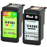 🎄Contenu de l'emballage : 2 cartouches d'encre reconditionnées comprenant 1 PG540XL noir et 1 CL541XL couleur.