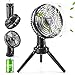 Ventilatore a batteria per il campeggio, 4 Velocità, Ventilatore da Tavolo con Batteria di 10400mAh Ricaricabile, USB Ventilatore da Esterno con Luce LED per Campeggio, Tenda, Pesca, Casa
