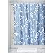 Produktbild iDesign Isla Floral Duschvorhang, großer Badewannenvorhang aus Polyester, blau