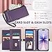 Flriwd for iPhone 17 Wallet Case, Detachable Magnetic Phone Case,Faux Leather Strap Wallet,with RFID Blocking，Zipper Card Holder，Shoulder Straps (Purple)