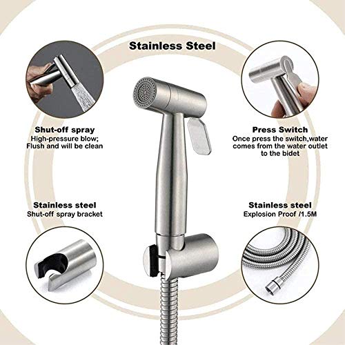 Lance de rinçage bidet en acier inoxydable avec tuyau flexible de cuisine - 4