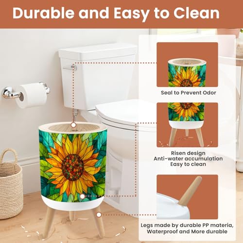 Caneca de basura para baño con tapa 1.8 galones miniatura 5