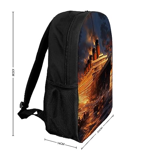 Escape from Boat The Titanic 17 Inch Backpack Travel Laptop Dayback Shoulder Back Pack for Men Women2