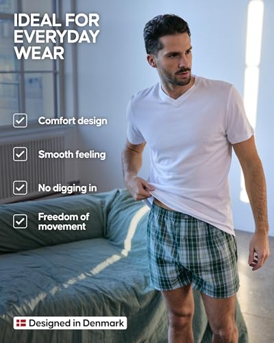 DANISH ENDURANCE Men's 100% Cotton Woven Boxers (4 & 6-Pack) – Loose Fit, Breathable & Lightweight Comfort3