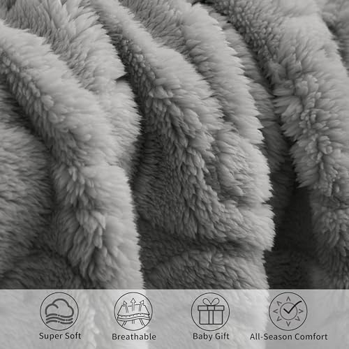 Image of Pro Goleem Elephant Baby Blanket, Baby Fleece Blanket for Boys & Girls, 30 inch x 40 inch Soft Crib & Stroller Blanket for Newborns and Toddlers, (Grey)