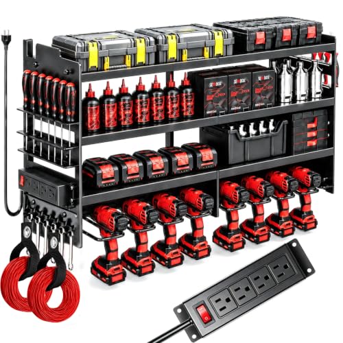 Large Power Tool Organizer Wall Mount with Charging Station