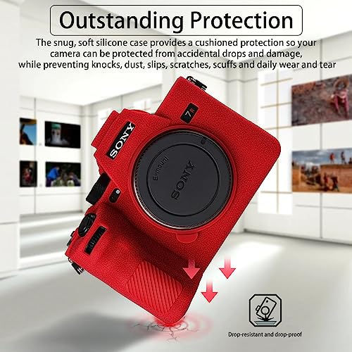 Funda de silicona para cámara Sony Alpha 7R V Easy Hood roja miniatura 3