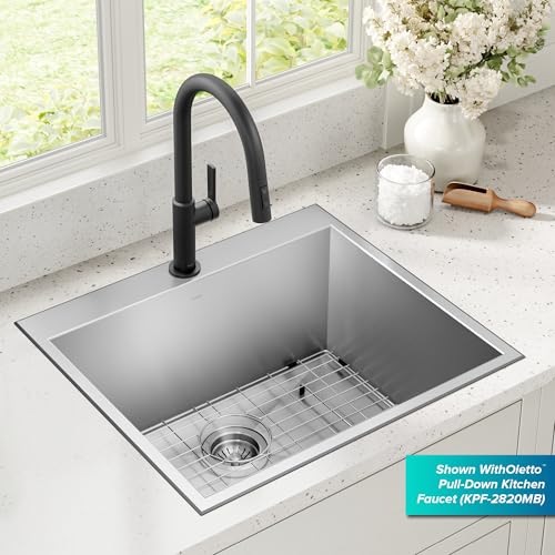 KRAUS Standart PRO 25-inch Drop-In Top Mount 16 Gauge Stainless Steel Single Bowl Laundry Utility Sink, KHT301-25L - image 3