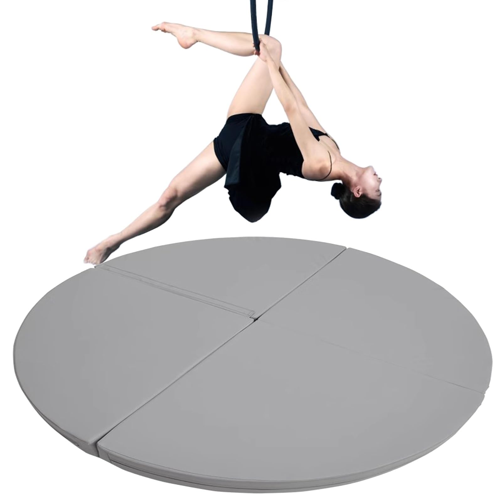 Tapis de pole dance pliable et tapis d'exercice de yoga gri de 0,9 m à 2 m