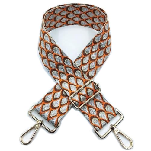 GROGG Canvas Wide Purse Straps Replacement Adjustable Crossbody Gold Hardware Canvas Shoulder Strap For Women Scale pattern (D)