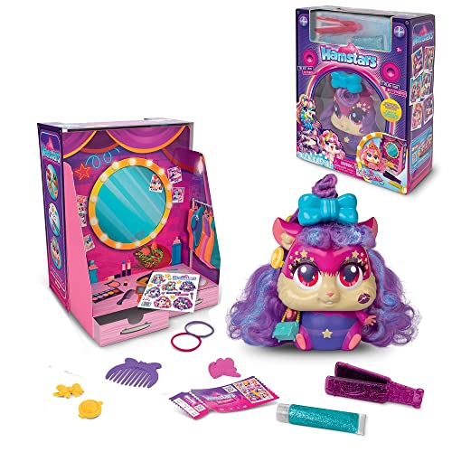 Hamstars Popstar Altavoz vestidor – 1 Shany para peinar con Juego de vestidor y Accesorios de Juego para el Cabello incluidos para Jugar el Cabello