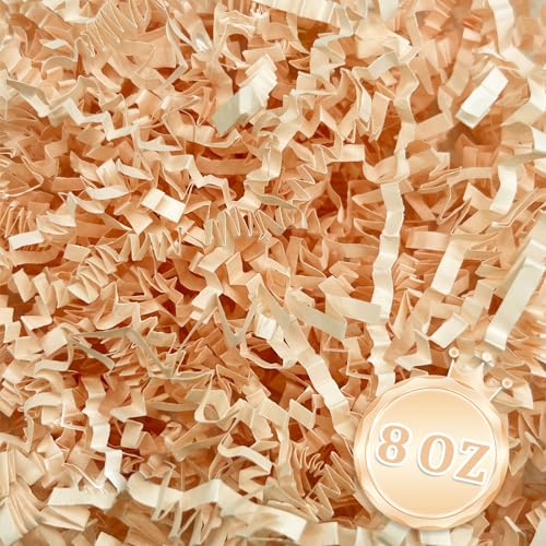 Image of 1 /2LB Champagne Crinkle Cut Paper Shred Filler Great for Gift Wrapping, Champagne Basket Fillers, Birthday, Gift Wrapping, Anniversary, Halloween Thanksgiving Christmas Party Decor Filling Supplies
