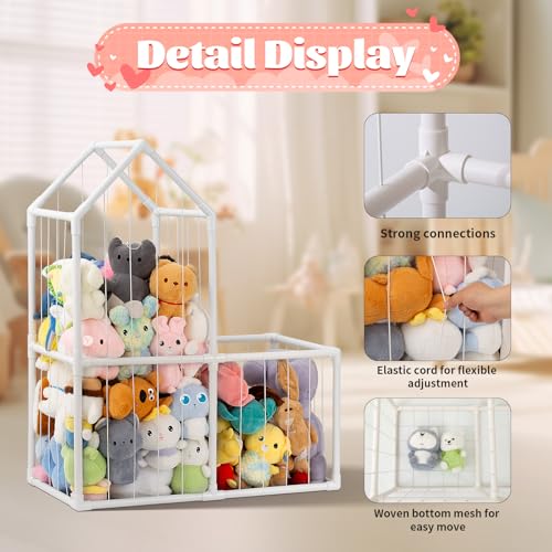 Stuffed Animal Storage,Large PVC Stuffed Animal Zoo Plushies Storage Plush Toy Organizer Stuffed Plush Holder for Kids Room Bedroom Playroom Nursery(White) Stuffed Animal Storage,Large PVC Stuffed Animal Zoo Plushies Storage Plush Toy Organizer Stuffed Plush Holder for Kids Room Bedroom Playroom Nursery(White) - Image 3