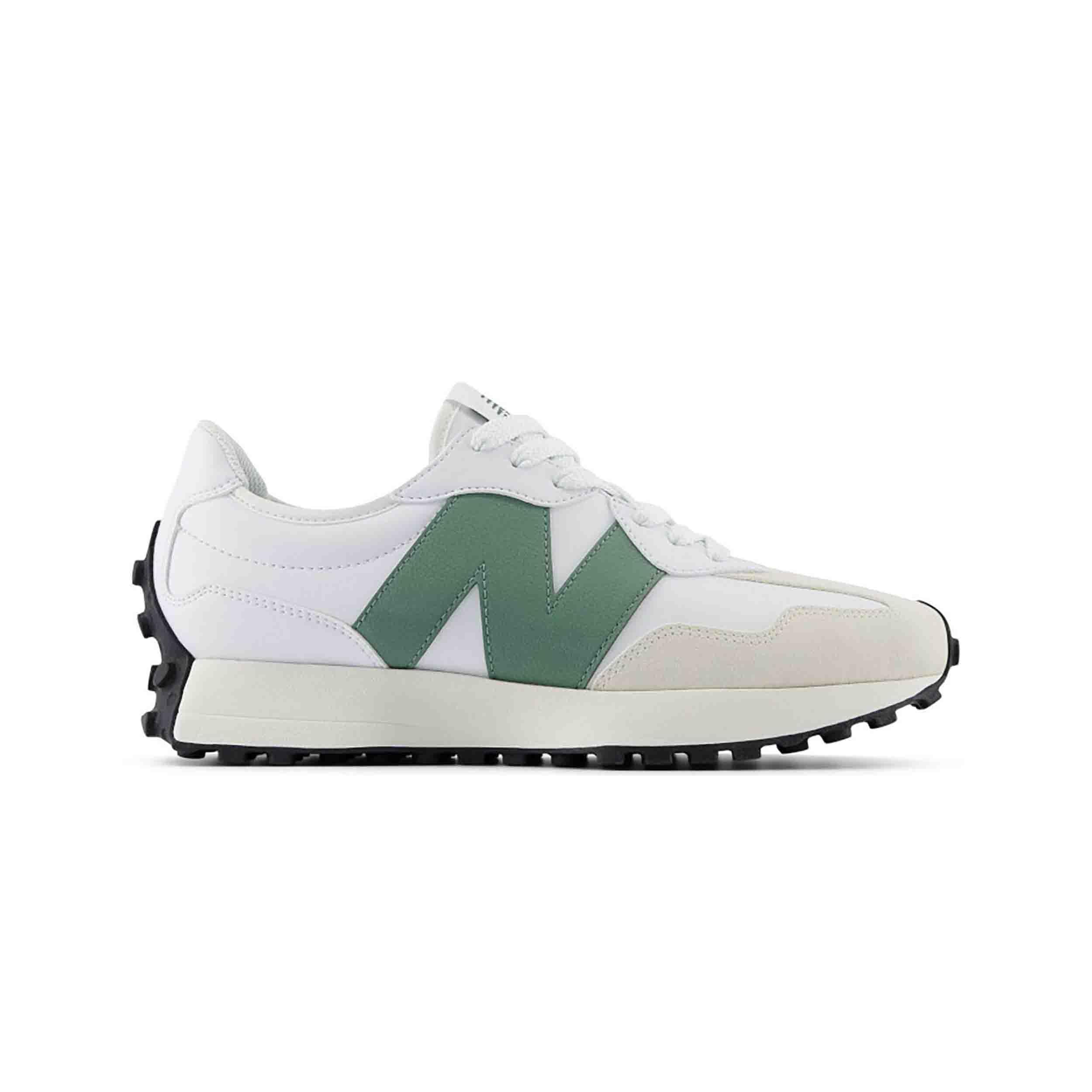 NEW BALANCE Men's 327 Sneaker, White Green, 4.5 UK