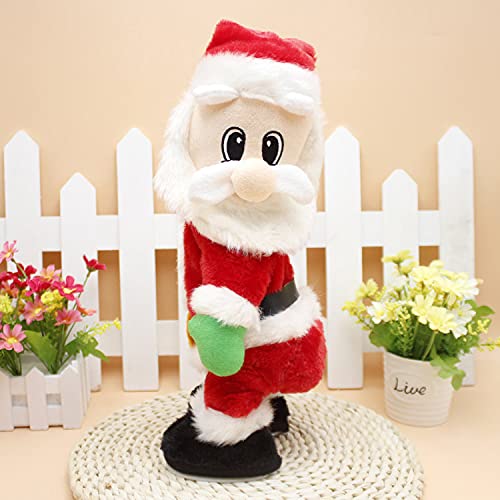 XINCHIA Singing and Dancing Christmas Santa Claus Figure Twisted Hip Twerking Singing Novelty Decoration Electric Musical Xmas Santa Claus Ornament Christmas Standing Figure for Tabletop Decoration - Image 3