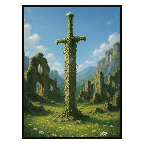 MTG - Fundas para tarjetas de 100 unidades (Ruinbloom) Fantasy Art Card Protector de cubierta, parte delantera transparente y mangas traseras con textura mate para Magic The Gathering TCG