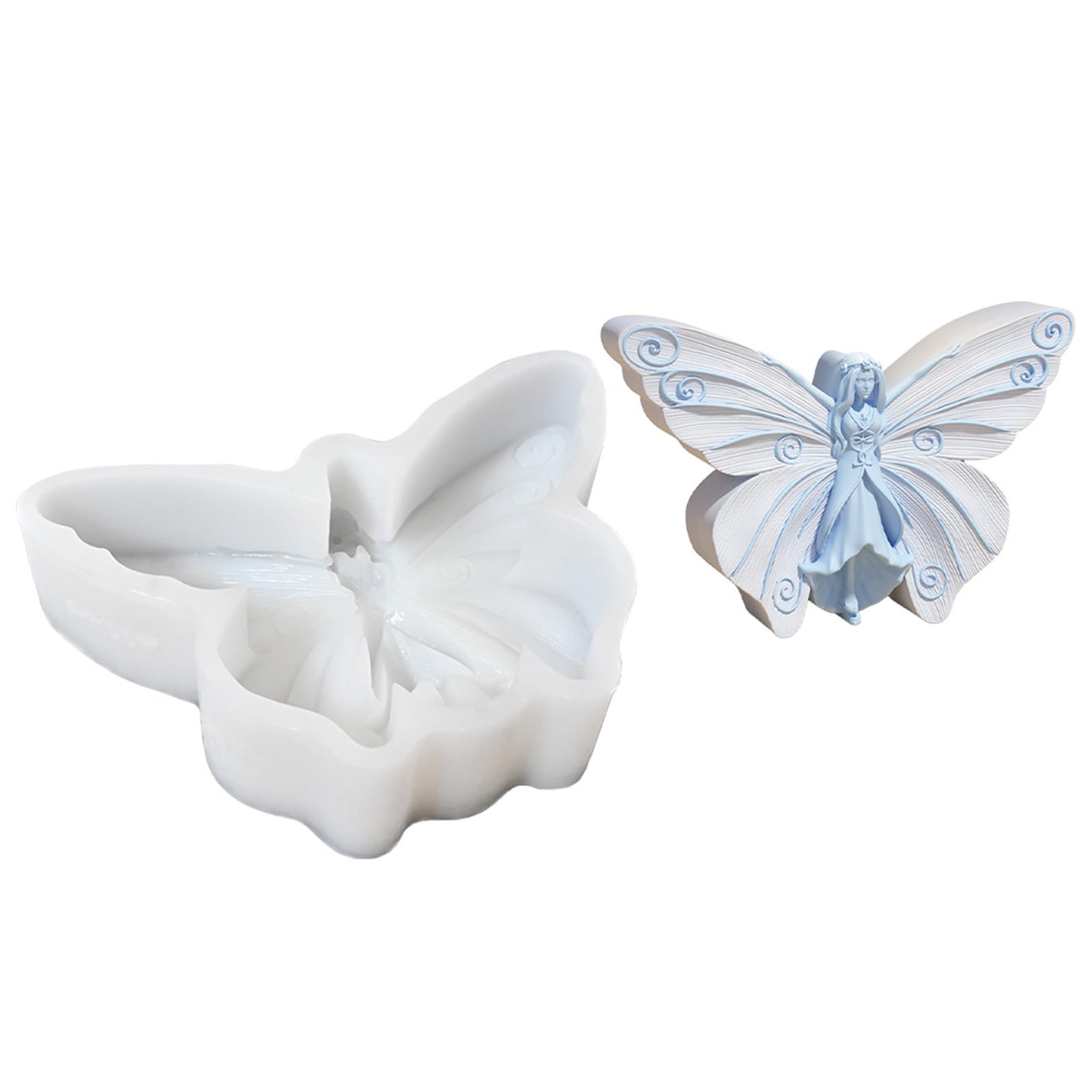 Jazuaiao Silicone Molds Plasters Butterfly Fairies Ornament Casting Epoxy Resin Plasters
