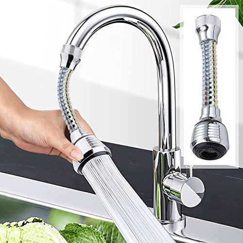 Generic Extension pour robinet de cuisine, rallonge flexible à 360 °, acier inoxydable poli,...