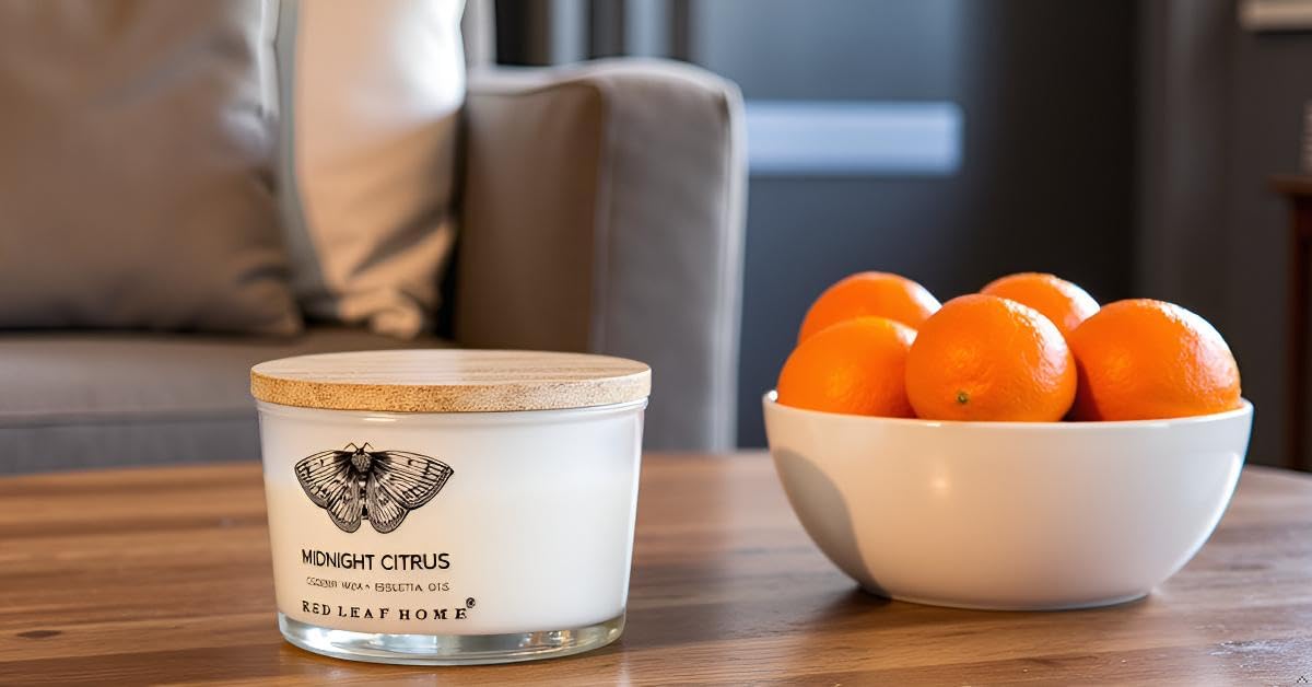 Amazon.com: Red Leaf Home Midnight Citrus Jar Candle | Includes