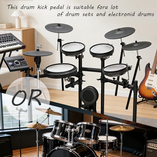 Pédale de grosse caisse double chaîne avec batteur réglable précis - 5