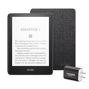 Kindle Paperwhite Essentials Bundle including Kindle Paperwhite – Wifi, Without Ads, Amazon Fabric Cover, and Power…