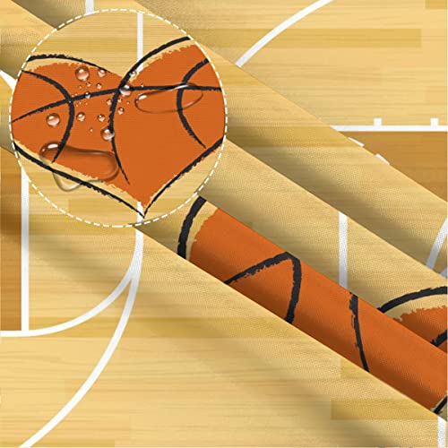 Yocosy Cute Orange Sport Basketball Heart Rectangle Tablecloth 60X120 Inch Washable Polyester Table Cloth Fabric Table Cover Protector For Dining Table Party Holiday Kitchen Outdoor Indoor Decorative #TOP4