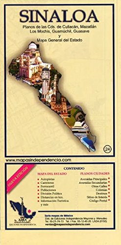 Sinaloa, Mexico, State and Major Cities Map (Spanish Edition)