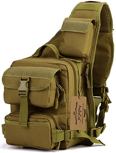 ArcEnCiel Tactical Sling Pack Military Molle Chest Crossbody Shoulder Bags Motorcycle Bicycle Assault