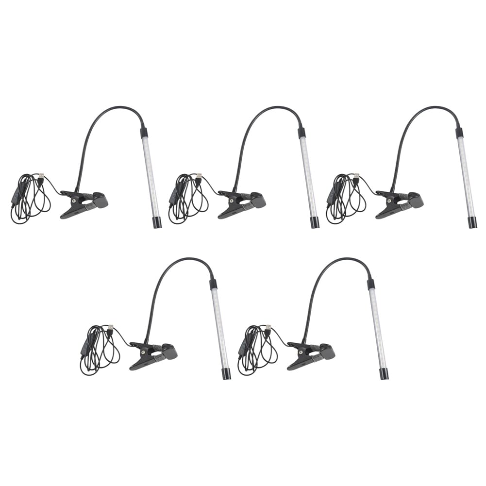 Lot de 5 lampes LED à clipser de 8 W, lampe de bureau avec 3 modes, câble de 2 m, gradateur à 10 niveaux, lampes de table