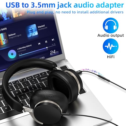 Adaptador de audio USB a Jack 3.5mm AUX miniatura 2